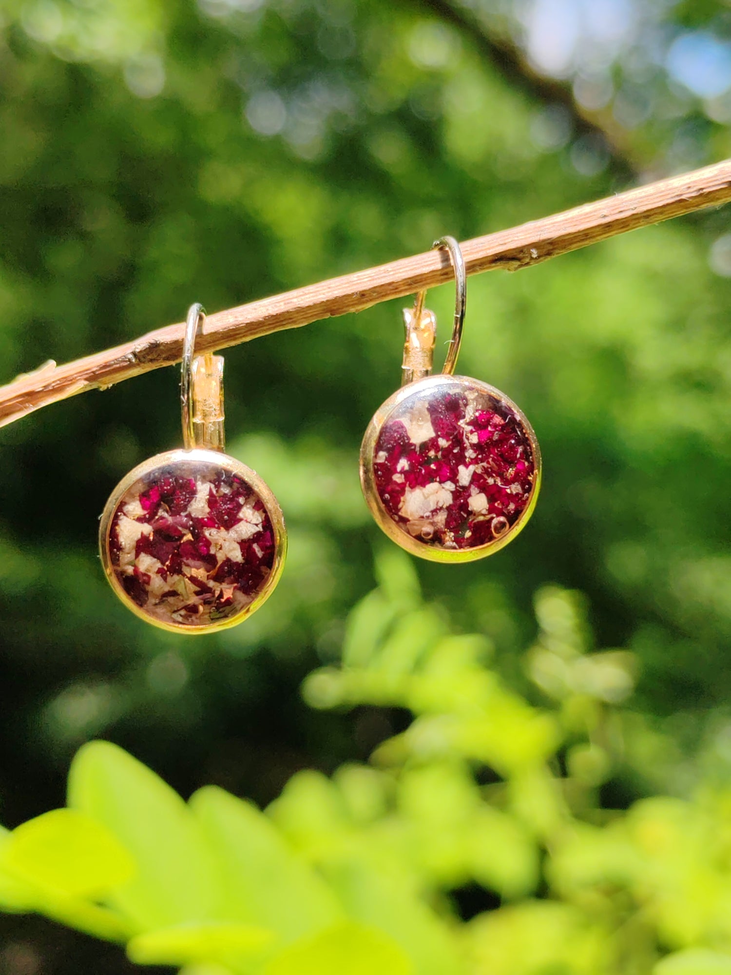 Boucles d'oreilles  / Fleurs séchées / PROMO Collection "PRINTEMPS 2025"